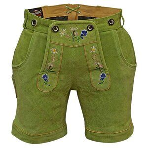Womens Oktoberfest Outfit Folk Festival Wear, German Costume Women Suede Shorts